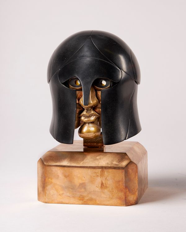 Miguel Berrocal (Spanish 1933-2006), 'Hoplite', 1981-1982, bronze with black patina, limited edition 321/500, 23cm high overall. DDS Illustrated