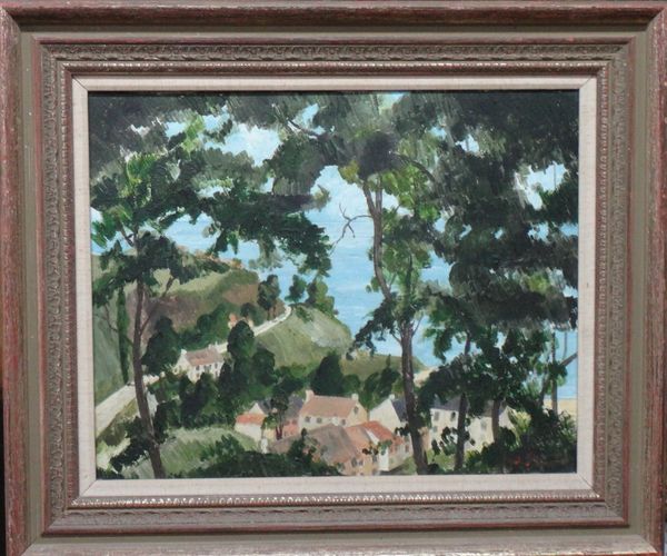 David Stileman (20th century), Coastal village, oil on canvas, signed, 39cm x 50cm.