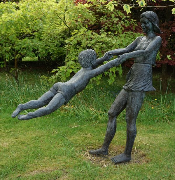 Olwen Gillmore, Jacqueline and Ben, bronze with coloured patintion, 143cm high. DDS Illustrated