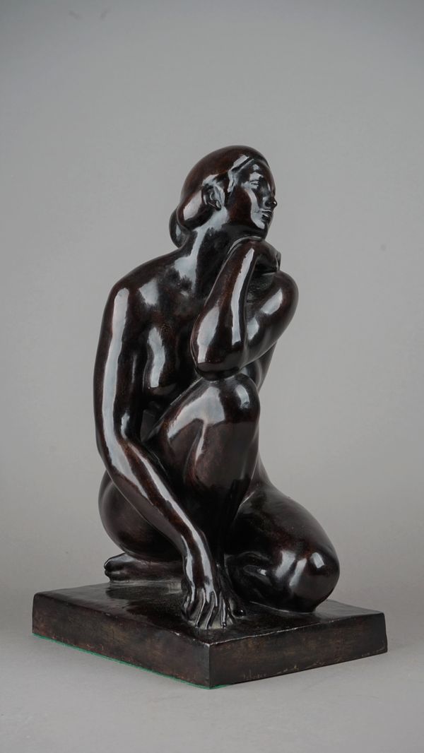 Jose Clara (1875-1957), La Diosa, signed 'J. CLARA' to the side of base, foundry mark 'Valsuani' bronze II/VIII, 38cm high. DDS  Illustrated Provenanc