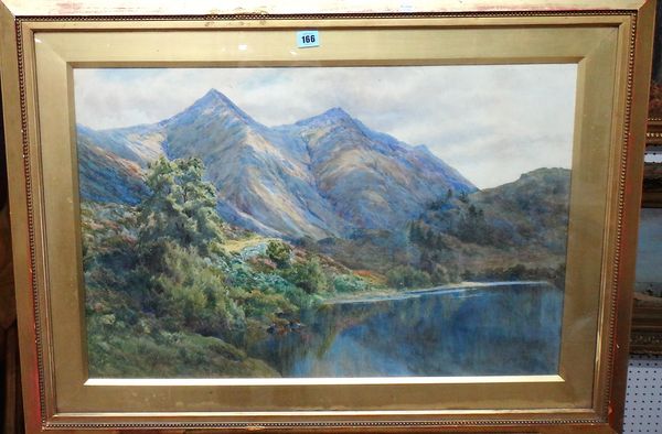 Alexander Y. Whishaw (1870-1946) , Mountainous lake scene, watercolour, signed and dated 1897, 48cm x 73.5cm.