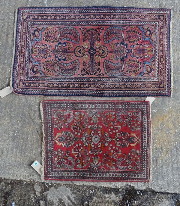 Two small Sarough mats.