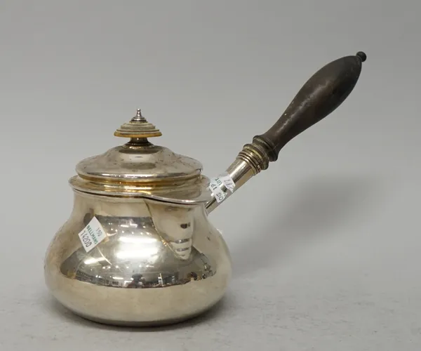 A William IV silver brandy bowl, Edward And Edward Junior, John And William Barnard, London, 1835, of lobed bellied form, lid with hinged spout, 26cms