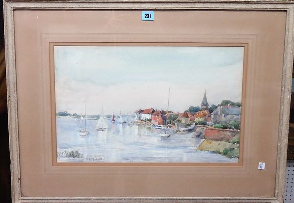 Violet Lindsell (1887-1959), Bosham, watercolour, signed, 31cm x 48.5cm.