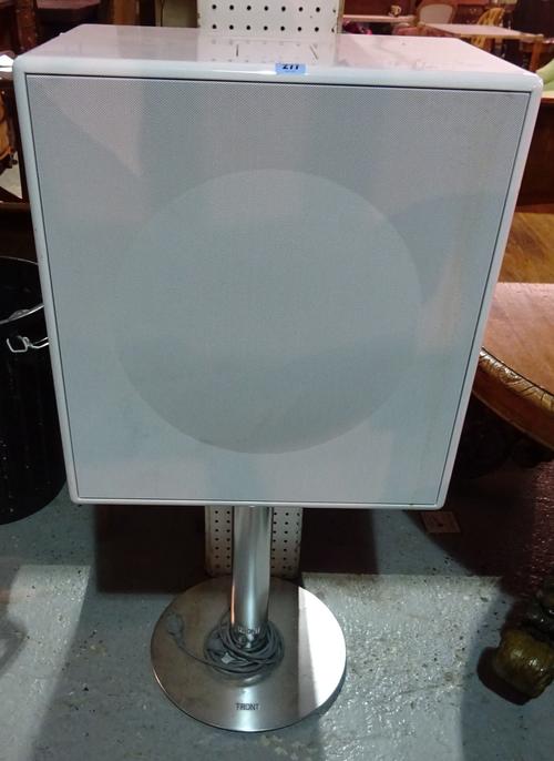 A 'Geneva' white pedestal Audio system, sold as seen.