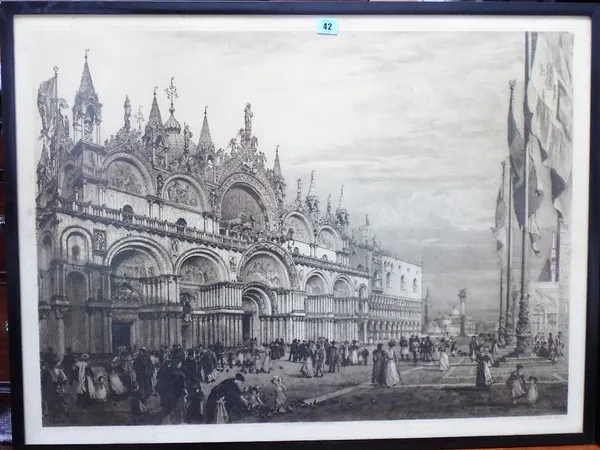 Axel Haig (1835-1921), St Marks, Venice, etching, signed in pencil, 62cm x 83cm.