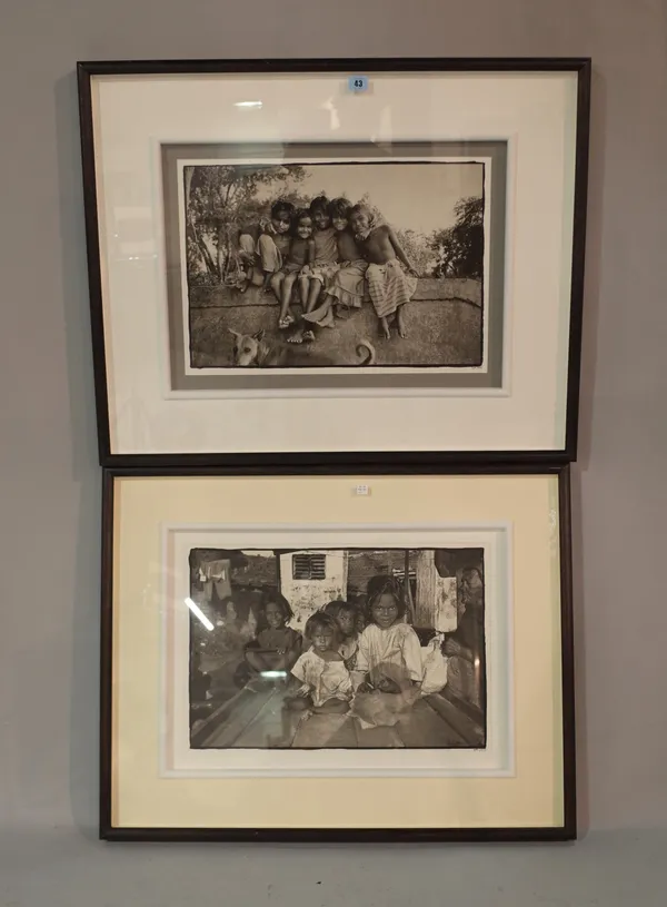 NICK ROSS  (Contemporary)  Best Friends, 2005 and Smiles for Grandma, 2002:  two platinum prints, mounted, initialled, dated in pencil on margins, Bes