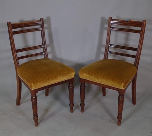 A set of six 19th century bar back dining chairs, with green upholstery, (6).