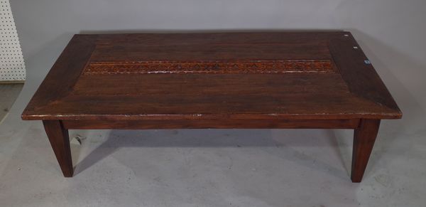 A 20th century hardwood rectangular coffee table.