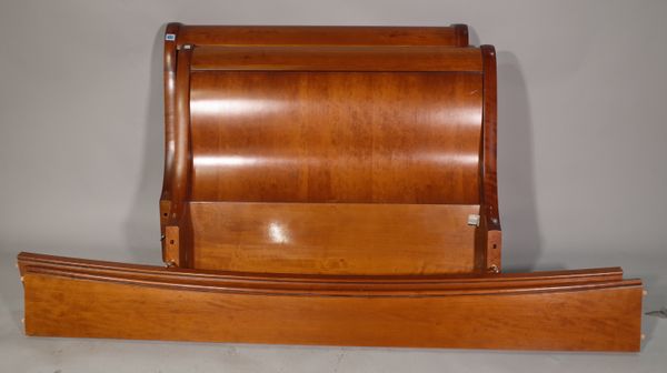 Harrods a 20th century walnut single sleigh bed, 103cm wide.