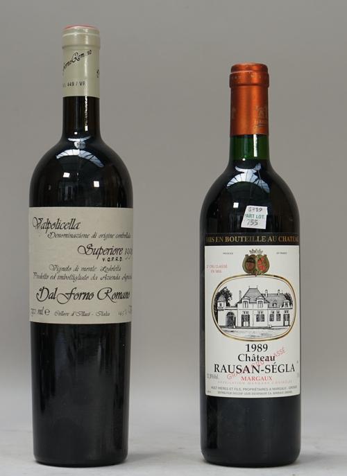 One bottle of 1996 Valpolicella superiore Dal Forno Romano and one bottle of 1989 Chateau Rausan-Segla Margaux, (2).