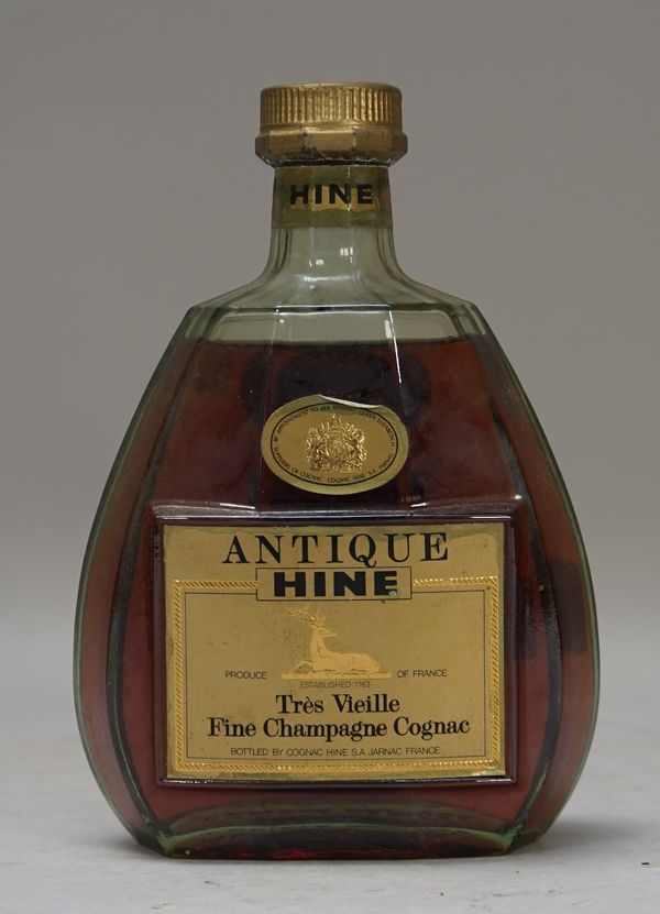 One bottle of Fine Champagne Antique Hine Cognac, Tres Vieille.