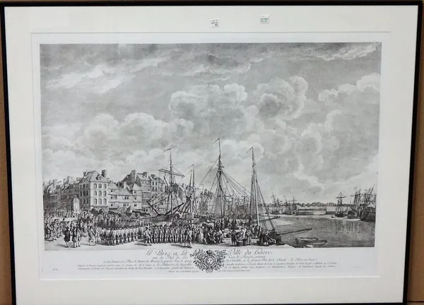 After Vernet, French Ports, a set of nine facsimile prints of the original engravings, each 55cm x 76cm.(9)