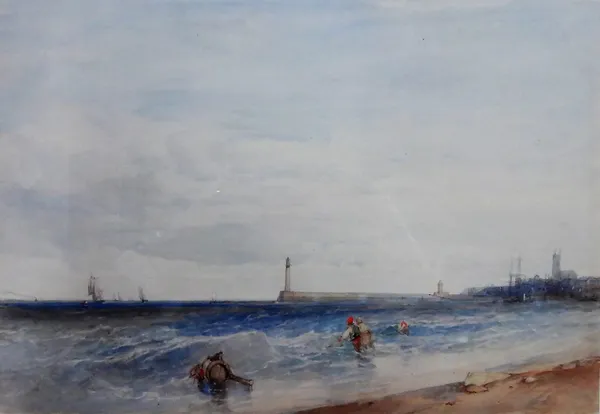 Alfred Gomersal Vickers (1810-1837), View of Margate Bay, watercolour, 25.5cm x 37.5cm.