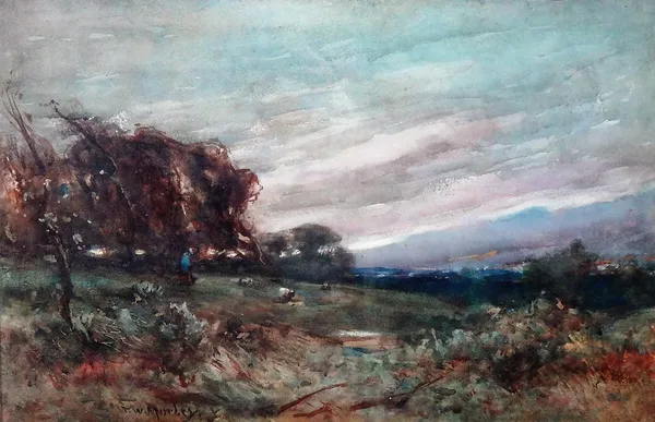 Thomas W. Morley (1859-1925), Evening, Near Wrotham, watercolour, signed, 33cm x 51cm.