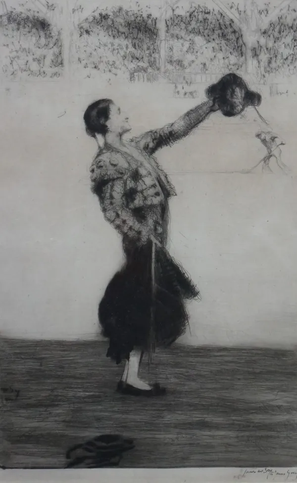 James McBey (1883-1959), Ovation to the Matador, 1911; The Matador, 1911, two etchings, both signed, the first signed James McBey toJames Greig,the se