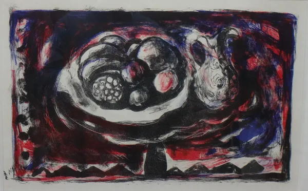 Anne Redpath (1895-1965), Still life with fruit, colour lithograph, 30.5cm x 47.5cm. DDS