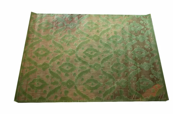 Feizy Rugs; two late 20th century tan patterned carpets, with green abstract pattern, 320cm x 222cm. (2)  Provenance; property from the late Sir David