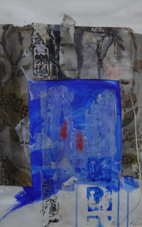 Attributed to Antoni Clave (1913-2005), Sin Titulo, mixed media and collage, signed and dated '87, 48cm x 30cm. DDS    A/S