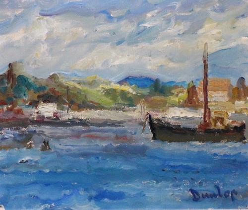 Ronald Ossory Dunlop (1894-1973), Coastal scenes, two, one oil on board, one oil on canvasboard, both signed, each 23.5cm x 29.5cm. DDS