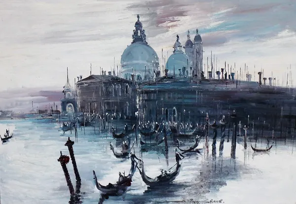 Rene Crane (20th century), Santa Maria della Salute, Venice, oil on canvas, signed, 68cm x 98cm.