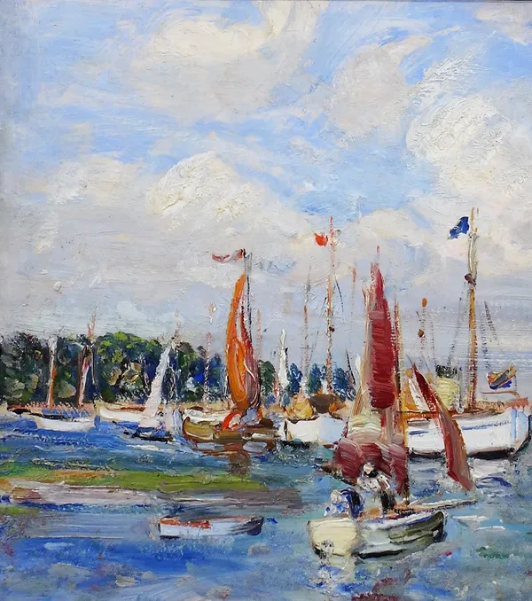 Emily Beatrice Bland (1864-1951), Sailing boats, oil on board, 25cm x 22cm. DDS