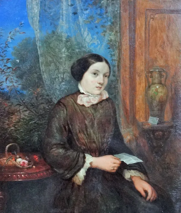 English School (19th century), Portrait of a lady, oil on panel, unframed, 18cm x 15cm.