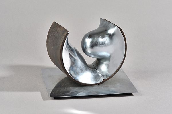 William Pye, "Curled Chrome", C.1966, ltd edition 1/5. Sotheby's stock label to the underside, 15cm high. DDS Illustrated £40