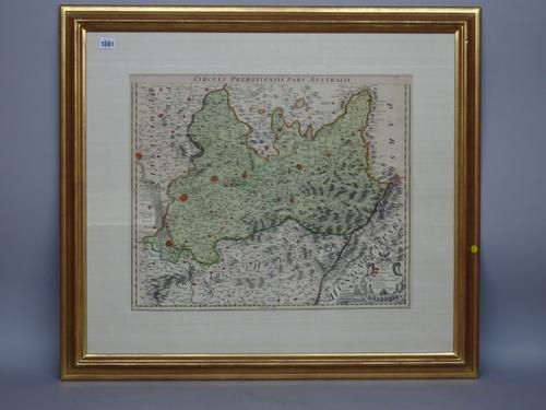 A map by Johann Baptist HOMANN:  Circuli Preroviensis Pars Australis.  48cm x 58cm within mount, partly hand-coloured, decorative strapwork title, (Nu