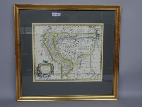 Three maps by Emanuel BOWEN: South American, framed and glazed :  Paraguay, Rio de la Plata (etc);  Peru, and the Country of the Mazones;  Brasil.  al