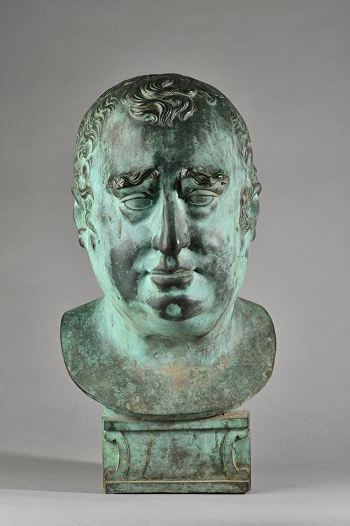 Early 19th century English school after Nollekens The Right Hon Charles James Fox (1749-1806), bronze portrait bust on integral shaped socle, unsigned