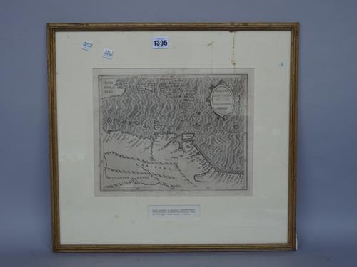 A map by Cornelius Van WYTFLIET:  Residuum Continentis cum Adiacentibus Insulis. 21 x 31cms., within mount, engraved strapwork title, (Louvain, 1597).