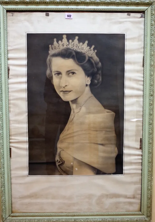 English School (mid-20th century) Portrait of H.M Queen Elizabeth II, photographic print, 63cm x 43cm. Provenance; property from the late Sir David Ta