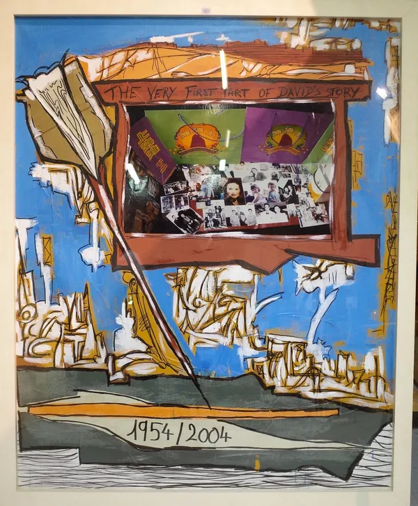 Contemporary School, The Very First Part of David's Story 1954/2004 (Commemoration of David Tang's 50th birthday), Mixed media and photo collage, 180c