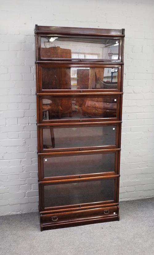 GLOBE WERNICKE, a six section bookcase with single drawer base, 87cm wide x 205cm high.