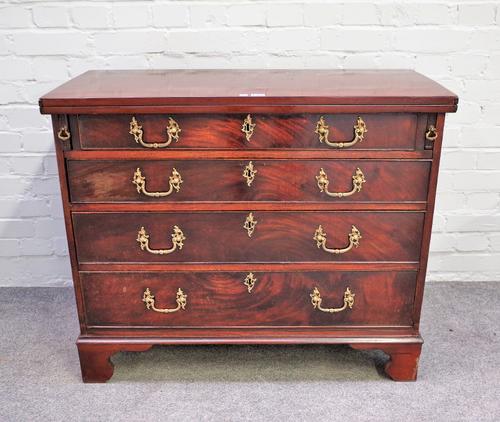 A George III mahogany bachelor's chest, the foldover top above four long graduated drawers on bracket feet, adapted, 95cm wide x 79cm high.