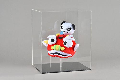 Ji-Ji "Panda Dragon", circa. 2012, Chinese Ltd edition 294/1000, housed under a Perspex rectangular cover, gilt detail to base, 35cm high. Provenance;