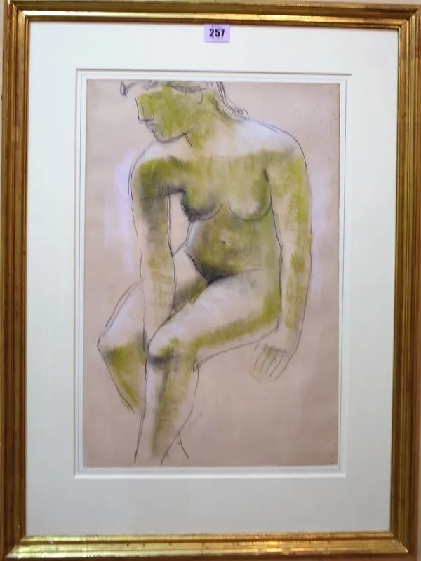 Frank Dobson (1888-1963) Seated Nude, pastel and pencil, signed, 47cm x 31cm. DDSProvenance; With Spink and from the property of the late Sir David Ta