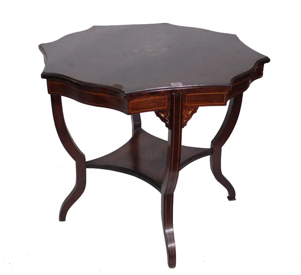 An Edwardian rosewood octagonal centre table, 74cm wide x 68cm high. Provenance; property from the late Sir David Tang This lot has been imported from