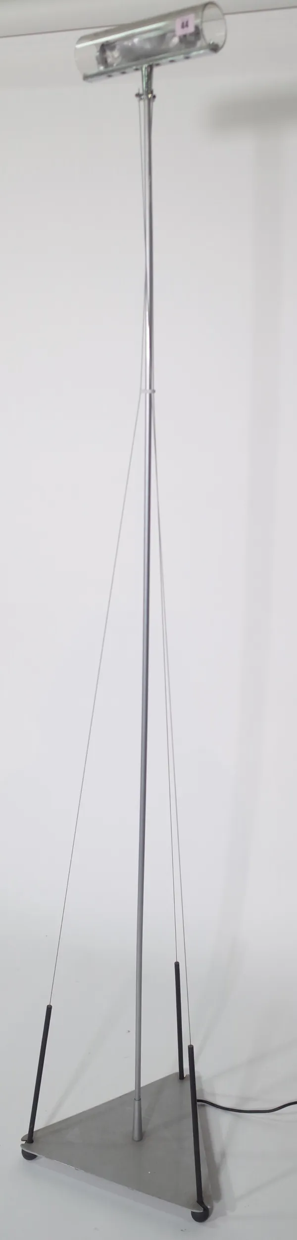 An Artemide 'Acheo' Fratini halogen standard lamp, chromed metal, glass and wire, 185cm high.  Provenance; property from the late Sir David TangThis l