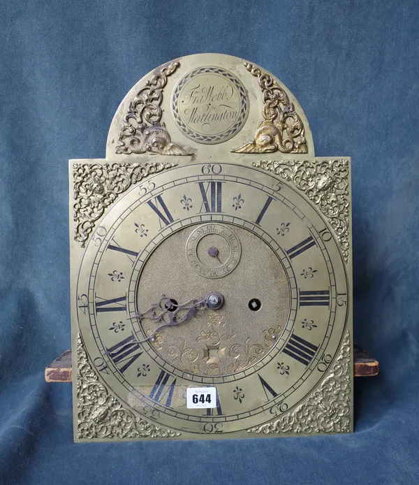 A GEORGE I LONGCASE CLOCK MOVEMENTFrancis Webb, Watlington12in. arched brass dial, the movement with steel pillars