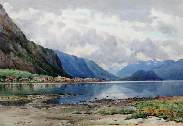 Frederick R. Fitzgerald (1897-1938), The Mouth of the Rauma, Naes, watercolour, signed, 37cm x 54cm.