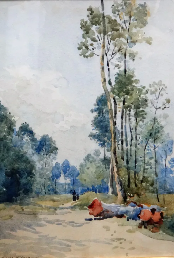 Robert Weir Allan (1852-1942), Through the Woods, watercolour, signed, 35cm x 24.5cm.