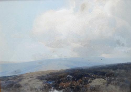 Frederick John Widgery (1861-1934), Nr Cawsand Beacon, Dartmoor, gouache, signed, 24.5cm x 35cm.