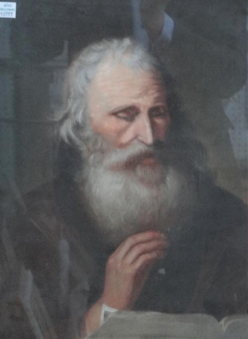 Continental School (early 20th century), A Scholar reading a book, pastel, 39cm x 29cm