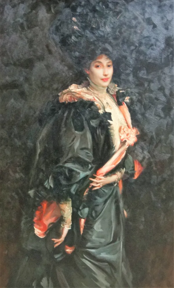 Chinese School (20th/21st century), Portrait of a lady in Edwardian dress, oil on canvas, 120cm x 75cm.