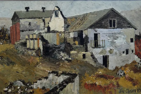 Pat Cleary (20th century), Cumbrian dwelling, oil on board, signed and dated '69, 60cm x 91.5cm. ARR