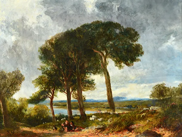 John Crawford Wintour (1825-1882), 'Appil Wood, Sutherland', oil on canvas, signed; signed, titled and inscribed with artist's address on artist's lab