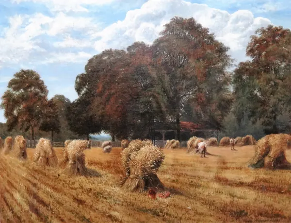 ** Harnett (19th century), Harvest field, oil on canvas, indistinctly signed and dated 1883, 69cm x 89cm.