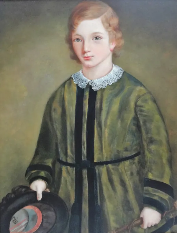 English Provincial School (19th century), Portrait of a young boy, oil on canvas, 66cm x 51cm.